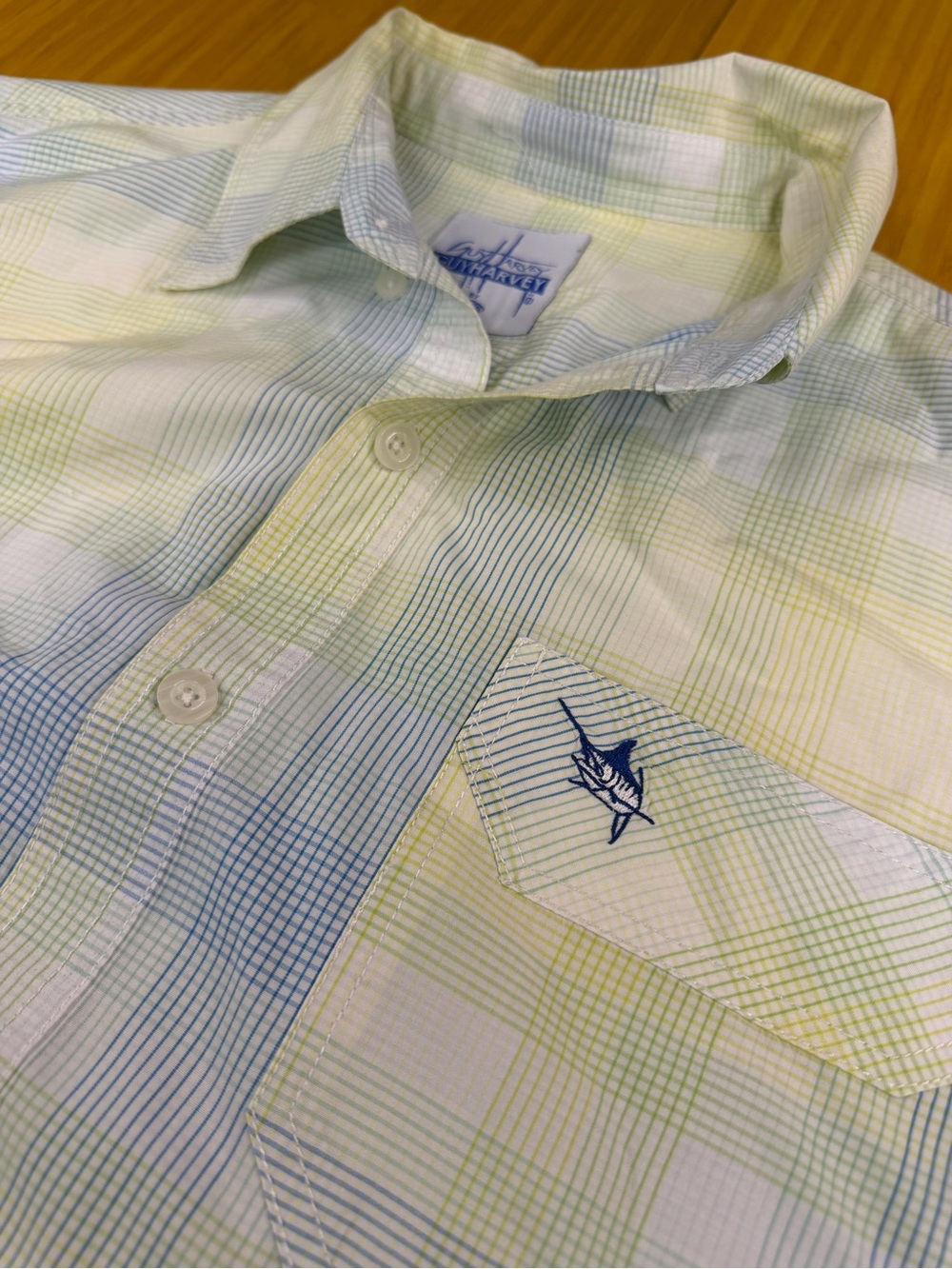 Aftco Guy Harvey Plaid Button Down Shirt Men's Marlin Embroidered Long Sleeve XL